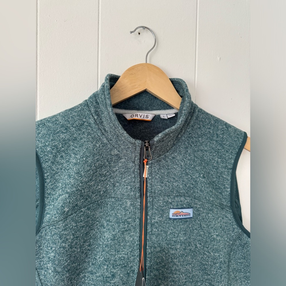 Orvis Teal Recycled Fleece Outdoor Performance Vest Women’s Large NWT - Picture 2 of 5